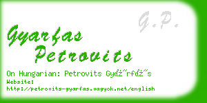 gyarfas petrovits business card